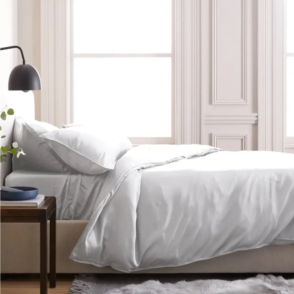 Quince White Cotton Duvet Cover